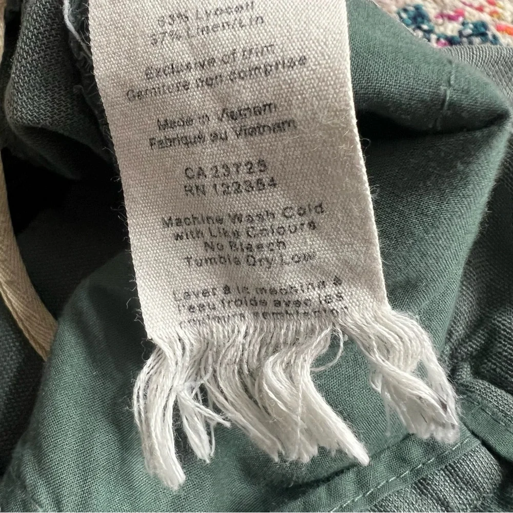 Wilfred Aritzia Green Linen Culottes Wide Leg‎ Cropped Pants 0